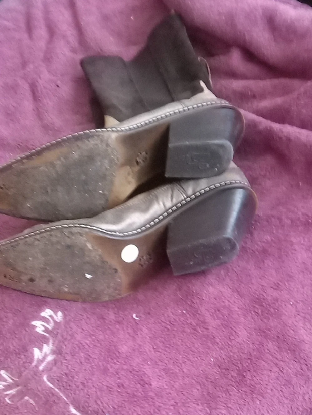 Donald J. Pliner Two-Tone Brown and Tan Pointed Ankle Boots - Picture 3 of 3